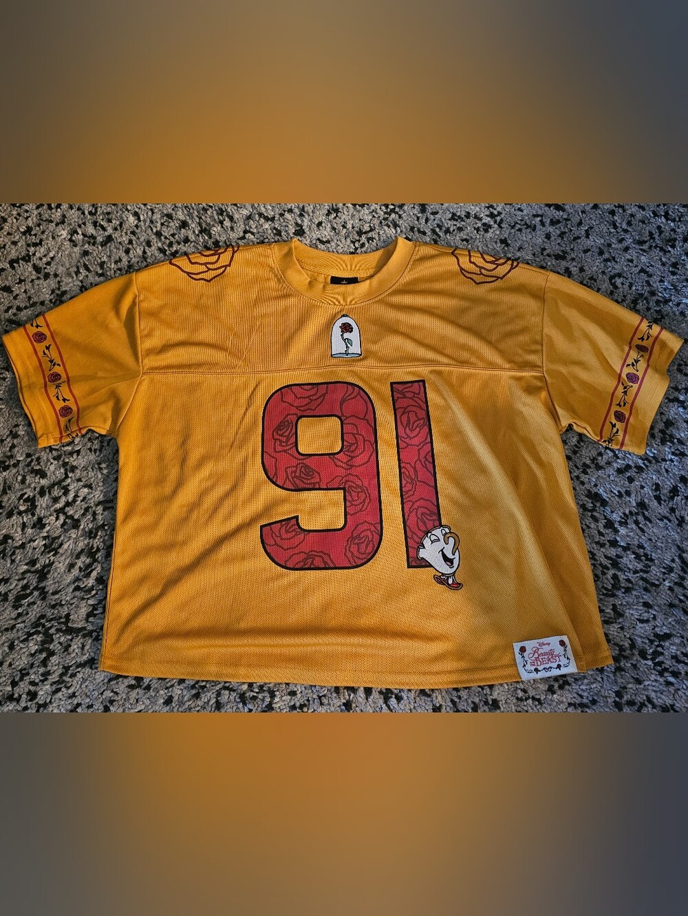BoxLunch, Disney Beauty and the Beast Belle Cropped Women's Football Jersey, XL